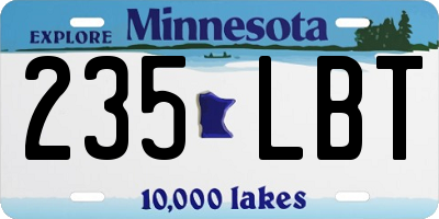 MN license plate 235LBT