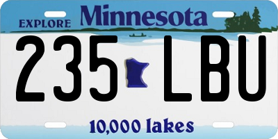 MN license plate 235LBU
