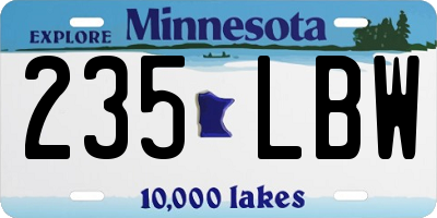 MN license plate 235LBW