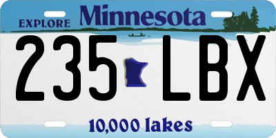 MN license plate 235LBX