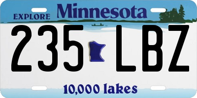 MN license plate 235LBZ