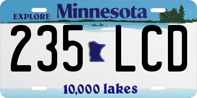 MN license plate 235LCD