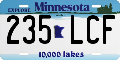 MN license plate 235LCF