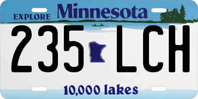 MN license plate 235LCH