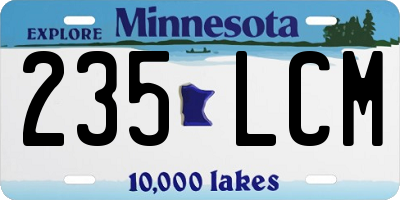 MN license plate 235LCM