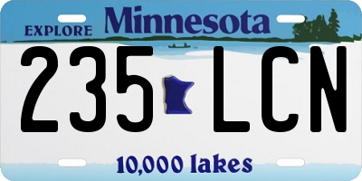 MN license plate 235LCN