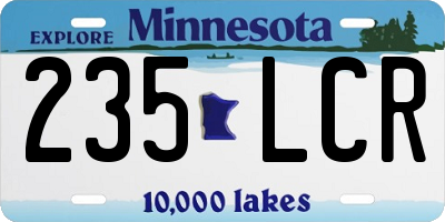MN license plate 235LCR