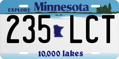 MN license plate 235LCT
