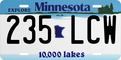 MN license plate 235LCW
