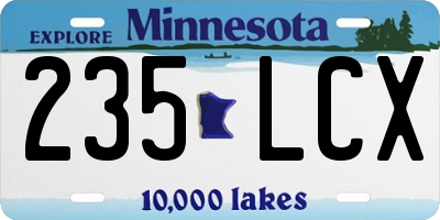 MN license plate 235LCX