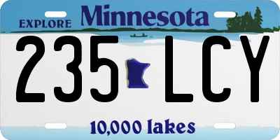 MN license plate 235LCY