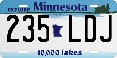 MN license plate 235LDJ