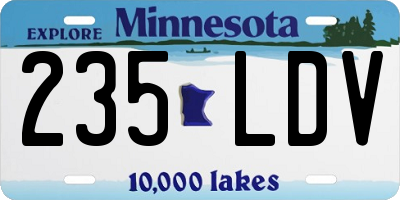 MN license plate 235LDV