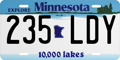 MN license plate 235LDY