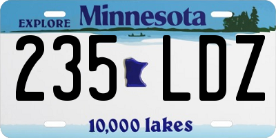 MN license plate 235LDZ
