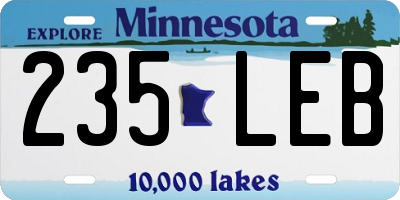 MN license plate 235LEB