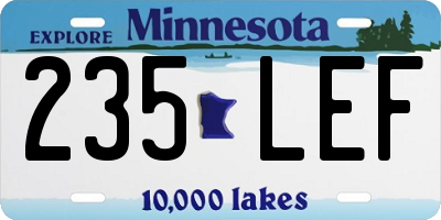 MN license plate 235LEF