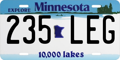 MN license plate 235LEG
