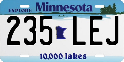 MN license plate 235LEJ
