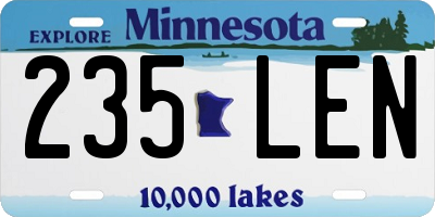 MN license plate 235LEN