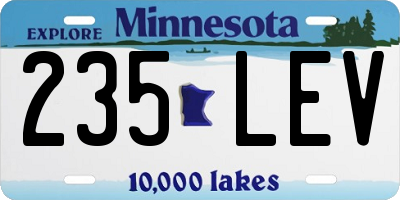 MN license plate 235LEV