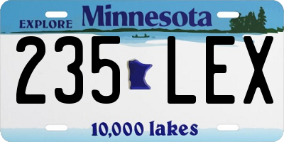 MN license plate 235LEX