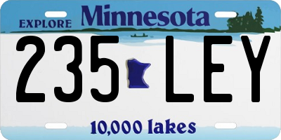 MN license plate 235LEY