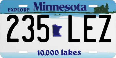 MN license plate 235LEZ