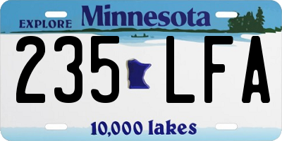 MN license plate 235LFA