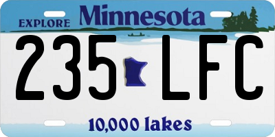MN license plate 235LFC