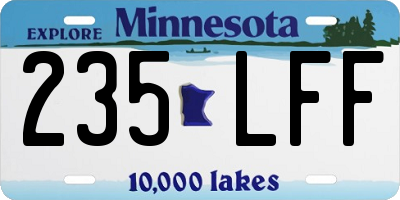 MN license plate 235LFF