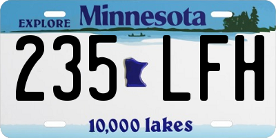 MN license plate 235LFH