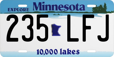 MN license plate 235LFJ