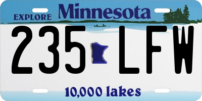 MN license plate 235LFW