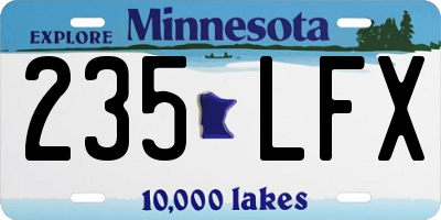 MN license plate 235LFX