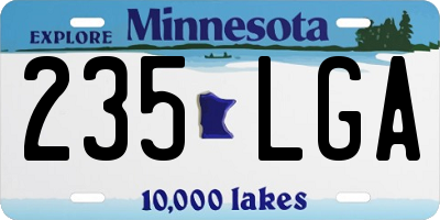 MN license plate 235LGA