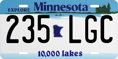 MN license plate 235LGC