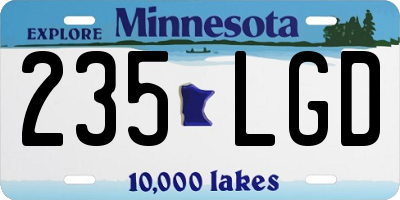 MN license plate 235LGD