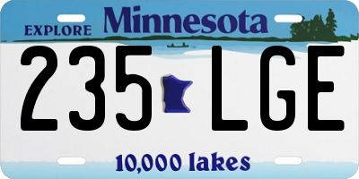 MN license plate 235LGE