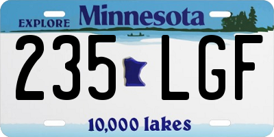 MN license plate 235LGF