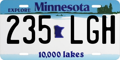 MN license plate 235LGH