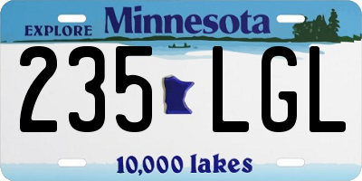 MN license plate 235LGL