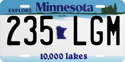 MN license plate 235LGM