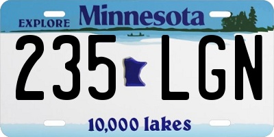 MN license plate 235LGN