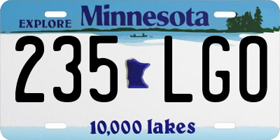 MN license plate 235LGO