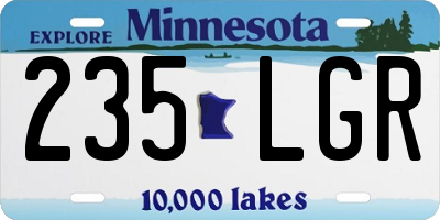 MN license plate 235LGR