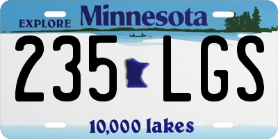 MN license plate 235LGS