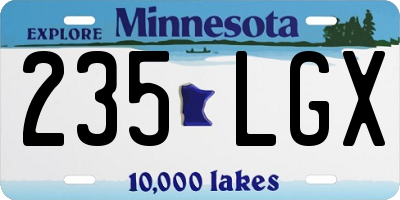 MN license plate 235LGX