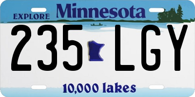 MN license plate 235LGY