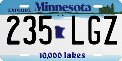 MN license plate 235LGZ